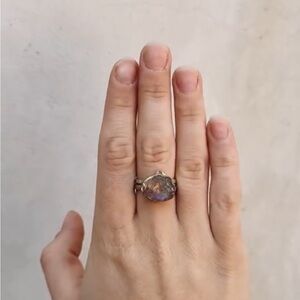 Little Sycamore Ametrine Raw Stone solid silver ring size 8